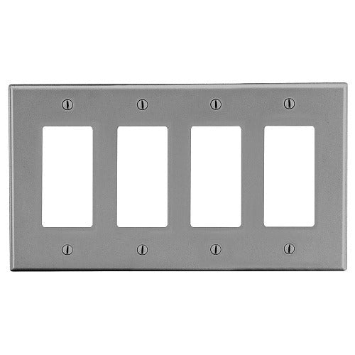 HUBBELL Hubbell Premise Wiring PJ264GY 4-gang Decorator Wallplate