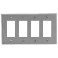 HUBBELL Hubbell Premise Wiring PJ264GY 4-gang Decorator Wallplate