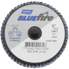 NORTON Norton 77696090174 Flap Disc 120 Grit Type 27 3 Inch
