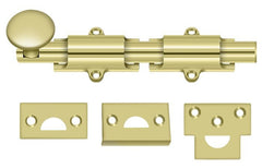 DELTANA Deltana 6SB3 Surface Bolt Heavy Duty 6 Inches Bright Brass