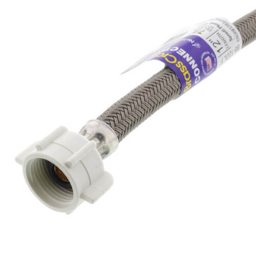 BRASSCRAFT Brasscraft B8-12DLF 12 Polymer Coated Braided Hose Faucet Connector 1/2 FIP x 7/8 Ballcock