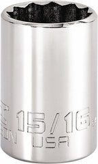 PROTO Proto J5230N 15/16 Inch 12-point 3/8 Drive Hand Socket