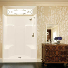 Aquatic 1483SG-WH Everyday 1-Piece Shower Stall With (2) Molded Seats, 48 in L x 35 in W x 72 in H