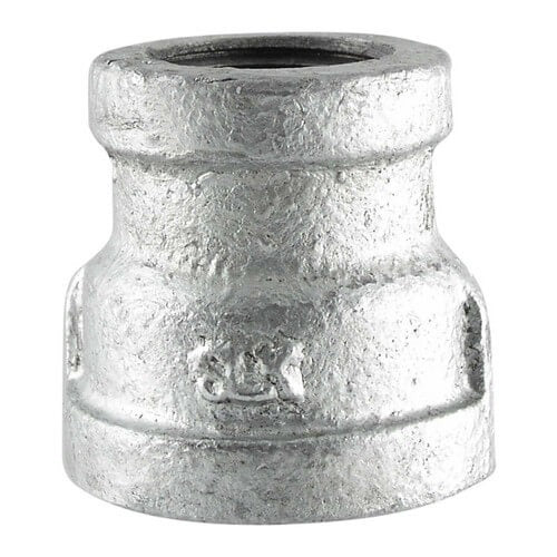 EVERFLOW Everflow GMRC1121 Galvanized Malleable Reducing Coupling (1-1/2 x 1/2) Bluefin GVC150-050C
