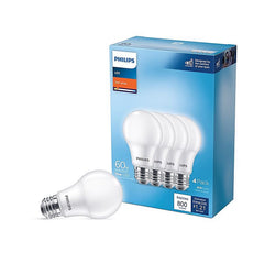 PHILIPS Philips 565457 LED A19 60W Equivalent (10W) 4-Pack