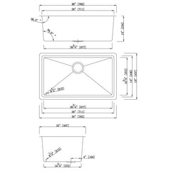 DAKOTA Dakota Plumbing GSM-3018 Undermount Kitchen Sink Single Bowl
