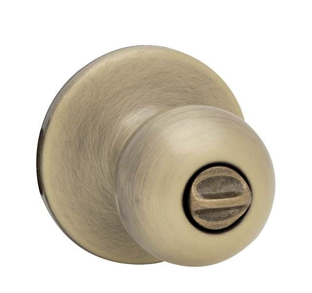 KWIKSET Kwikset 300P-5 Polo Knob Privacy Door Lock Antique Brass
