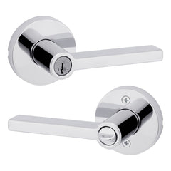 KWIKSET Kwikset 740HFLRDT-26S Halifax Entry Lever Lock Bright Chrome