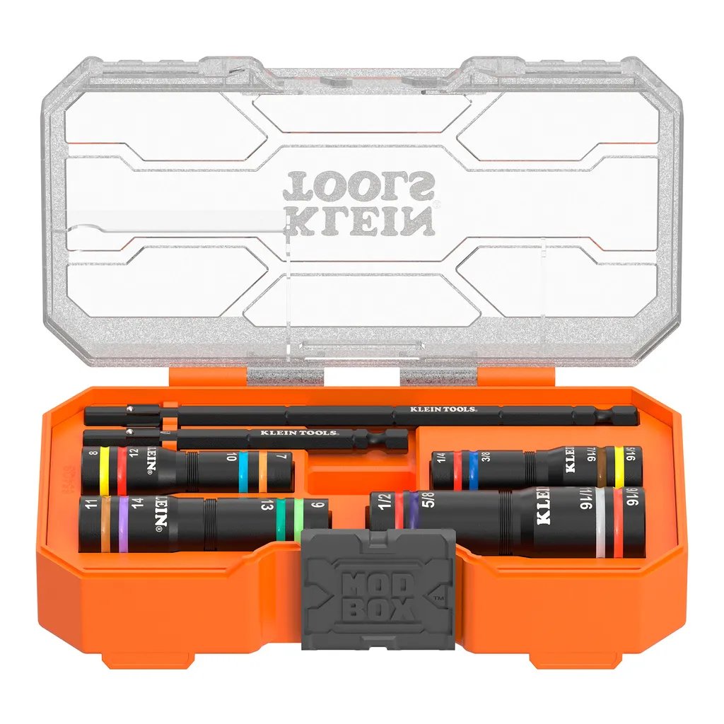 KLEIN TOOLS Klein Tools 654QS KNECT Quad-16 Heavy-Duty Impact Flip Sockets SAE and Metric 6-Piece