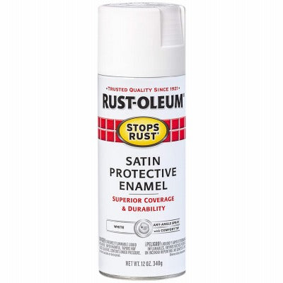 RUST-OLEUM Rust-oleum 7791-830 Satin Enamel Spray Paint White 12 Oz
