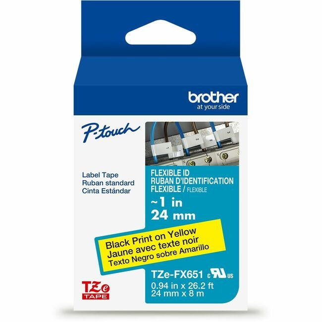 BROTHER Brother BRTTZEFX651G P-touch TZeFX651 Flexible ID Laminated Label Tape 24mm x 8m (1 Each)