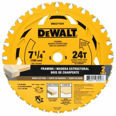 DEWALT Dewalt Accessories DWA271424PK2 7-1/4 in 24T Circular Saw Blade 2-pack