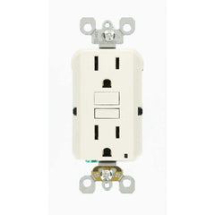 LEVITON Leviton R12-GFNT1-0KW SmartlockPro Self-Test Slim Duplex GFCI Outlet 15 Amp (1 Each) GFNT1-0KW