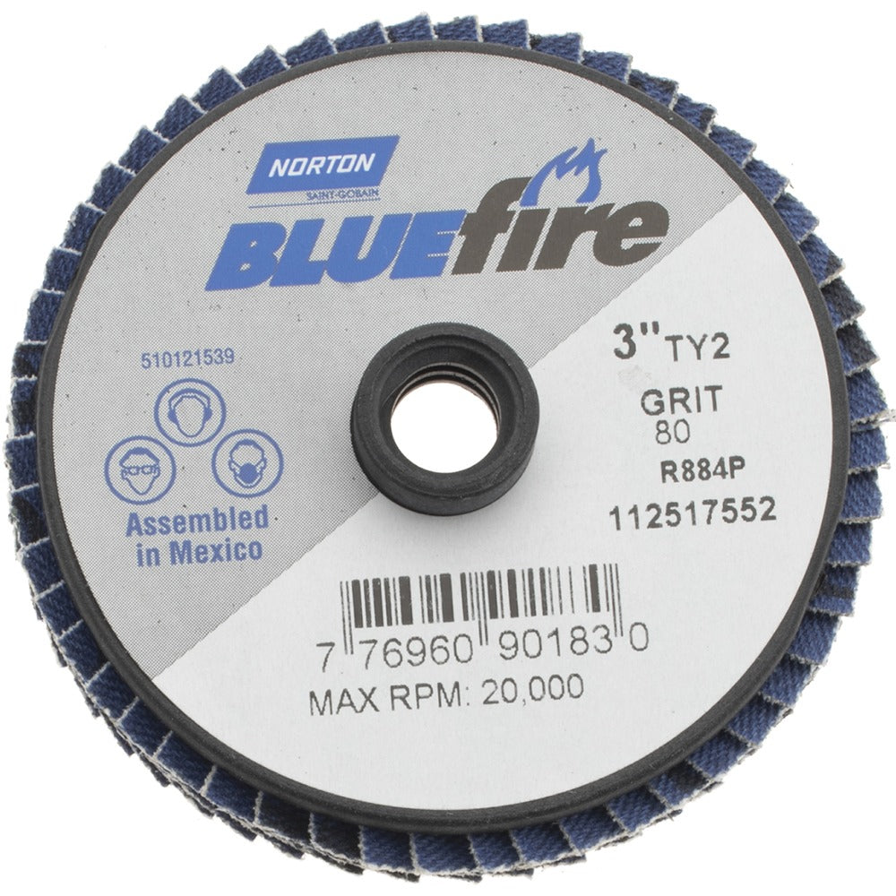 NORTON Norton 77696090183 Flap Disc 80 Grit Type 27 3 Inch