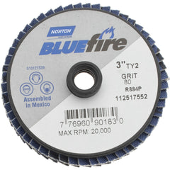 NORTON Norton 77696090183 Flap Disc 80 Grit Type 27 3 Inch
