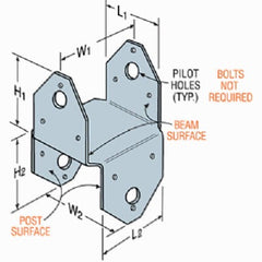 SIMPSON STRONG-TIE Simpson Strong Tie BC4Z-R 4x4 Post Cap Base Z-max