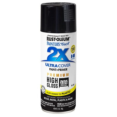 RUST-OLEUM Rust-oleum 331172 Painters Touch 2X Black Spray Paint 12 Oz