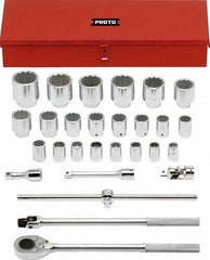 PROTO Proto J55202A 28 Pc 3/4 in Drive Metric Socket Set