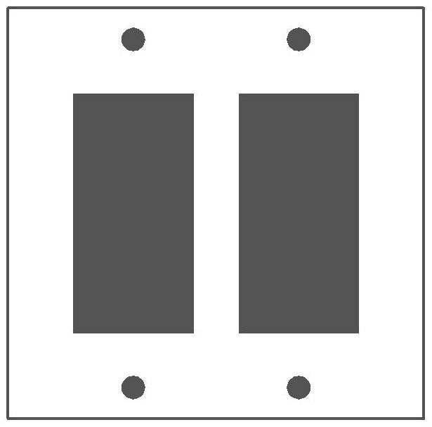 MULBERRY METAL PRODUCTS Mulberry Metal Products 85402 Standard receptacle wallplate 2-gang (4.5 in x 4.562 in)