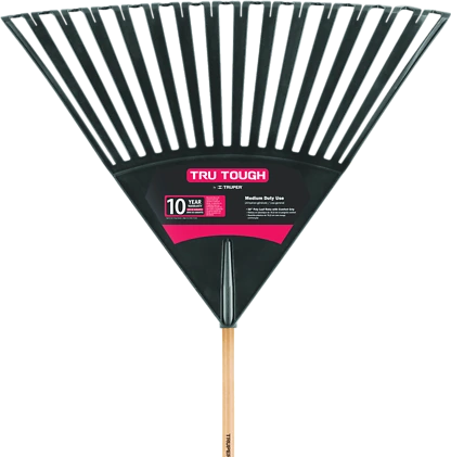 TRUPER Truper CR-30-CO Tru Tough Poly Head Clog-Resistant Leaf Rake 30 in Head 48 in Handle