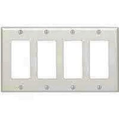 MULBERRY METAL PRODUCTS Mulberry Metal Products 86404 Standard Receptacle Wallplate (4 Gang, 4.5 in H x 8.187 in W)