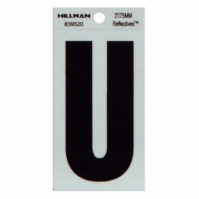 HILLMAN Hillman Fasteners 839520 Reflective Adhesive Letter U 3 in