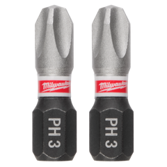 MILWAUKEE Milwaukee 48-32-4413 shockwave #3 phillips 1 in. insert impact screwdriver bit (2-pack)