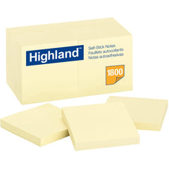 3M 3M MMM654918PK Highland Self-Sticking Notepads 3 inches x 3 inches (18 Pack)