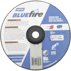 NORTON Norton 66252843247 Type 27 Grinding Wheel 9in 24 Grit