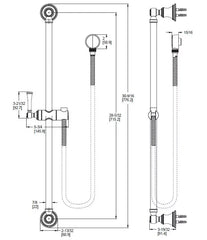 PFISTER Pfister HSK42SHWC Transitional Round Slide Bar 30 in with 60 in Hose (HSK-42SHWC)
