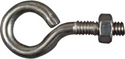 NATIONAL HARDWARE N221-572 Ss Eye Bolt with Hex Nut 1/4x2 in 85 Lb Cap 10-pack