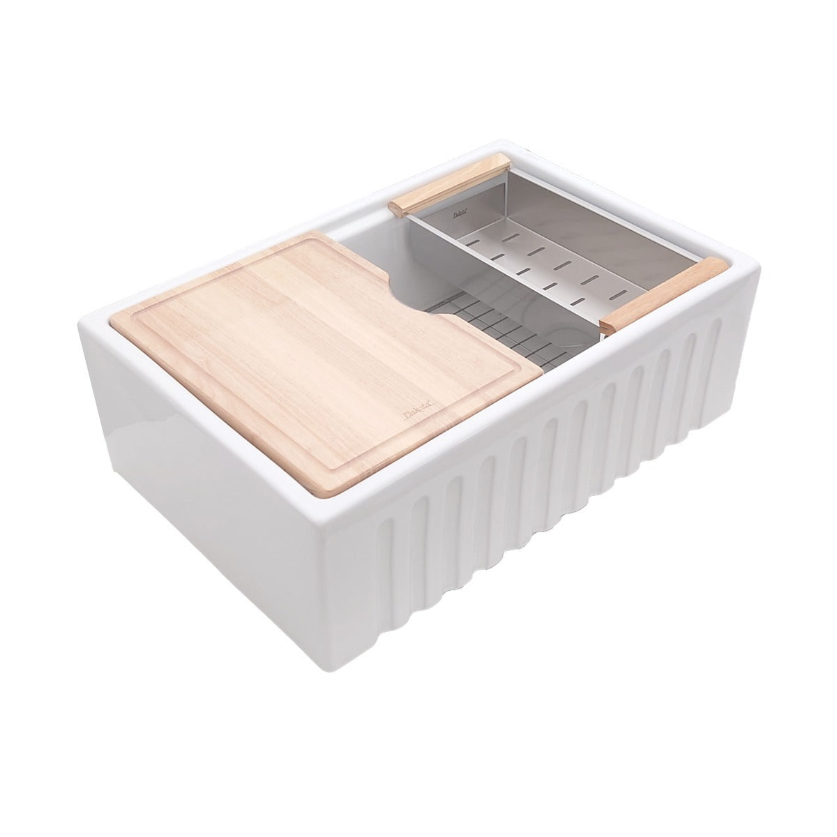 DAKOTA Dakota Plumbing Products DSE-FCAL3020S Fireclay Farmhouse Sink