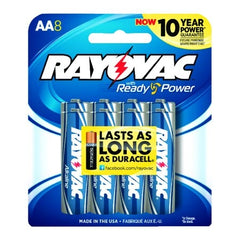 RAYOVAC Rayovac 815-8K High Energy AA Alkaline Battery 1.5 V (8 Pack) 8158K