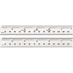 STARRETT Starrett 52634 Steel Rule 5-3/4 in English Metric Rigid