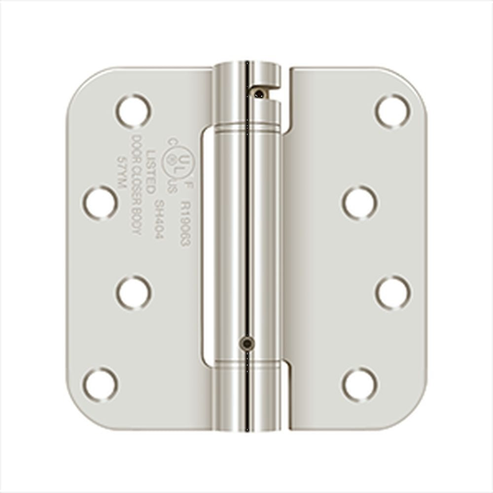 DELTANA Deltana DSH4R514 Spring Hinge 4x4 5/8 Radius Bright Nickel