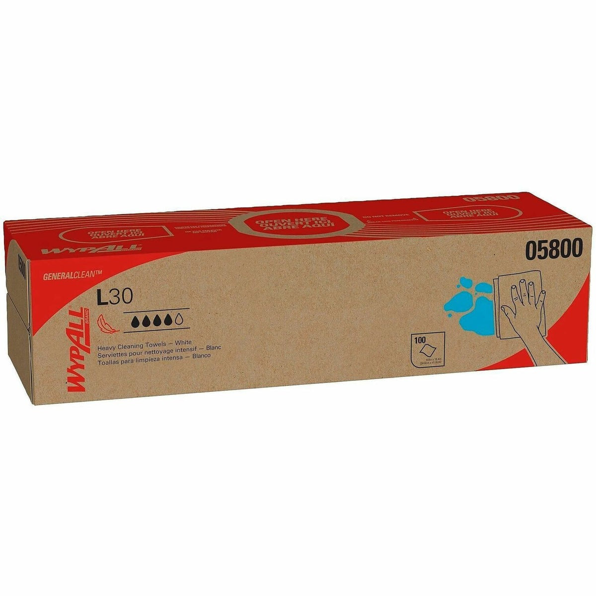 KIMBERLY-CLARK Kimberly-Clark KCC05800 Wypall L30 Wipers 9.8 x 16.4 in 8 Boxes of 100 Replacement KCC05800
