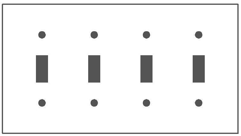 MULBERRY METAL PRODUCTS Mulberry Metal Products 99074 Standard Wallplate 4-Gang (4.5 in H x 8.187 in W)