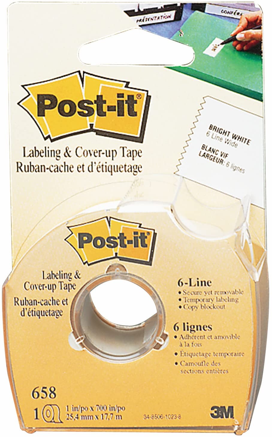 3M 3M MMM658 Post-it labeling & cover-up tape 1 x 700 (1 inch x 700 inches)