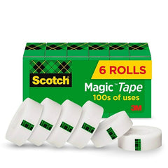 3M 3M MMM8106PK 3/4 inchesW Magic Tape (0.75 in x 36 yd, 6 Pack, 1 in Core) 8106PK