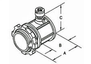 BRIDGEPORT Bridgeport 235-DC2 Connector, Set Screw, Zinc Die Cast, Size 2 Inch