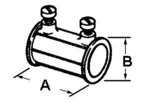 BRIDGEPORT Bridgeport 244-DC EMT Die Cast Set Screw Coupling, 1-1/2 Inch