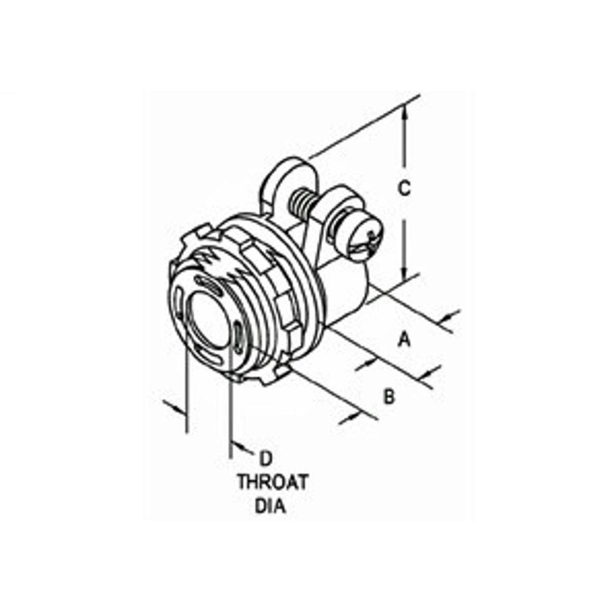BRIDGEPORT Bridgeport 407-DCI2 Connector, Squeeze, Zinc Die Cast, Insulated Throat, Trade Size 1/2 Inch
