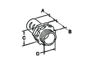 BRIDGEPORT Bridgeport 519-DC2 Connector Conduit 3/8 In Flex Met Conduit