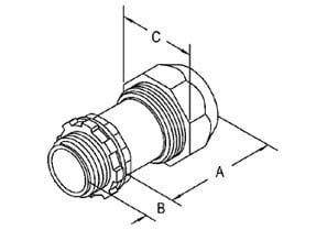 BRIDGEPORT Bridgeport 595-DC2 Mighty-Seal Jacketed MC Cable Connector 3/8 in