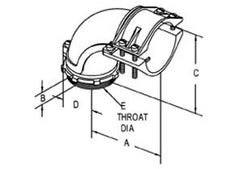 Bridgeport 811-DC2 Connector, 90 Degrees, Flex Size 2-1/2 Inch