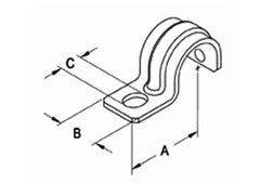 Bridgeport 907-S Heavy Wall 1-Hole Steel Pipe Strap 2-1/2 Inch