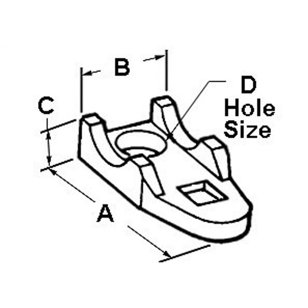 BRIDGEPORT Bridgeport 943 Clamp Back, Malleable Iron, Size 1 Inch