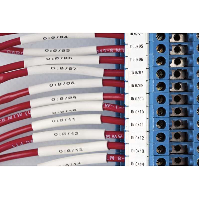 BRADY Brady M5-375-1-342 PermaSleeve Heat-Shrink Labels Polyolefin 0.645H x 1W BK/WT 0.375Dia
