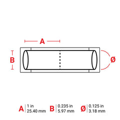 Brady PS-125-2-WT-2 1-Sided Heat Shrink Wire Marker Sleeve, 22 to 16 AWG Wire, 1 in L x 1 in W