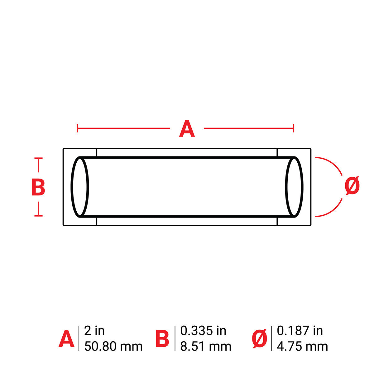 BRADY Brady PS-187-2-WT Wire Marker Sleeve 1-Sided Heat Shrink 2 in L x 2 in W